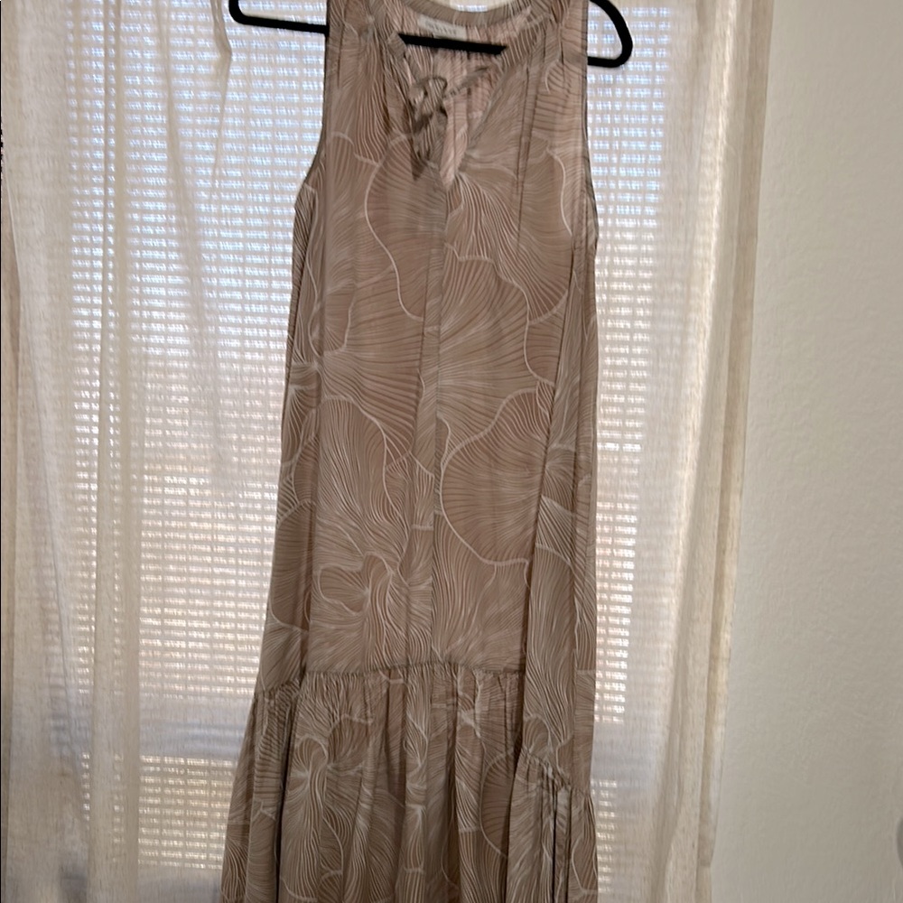 Prologue Tan Maxi Sundress Halter Neckline Sleeveless